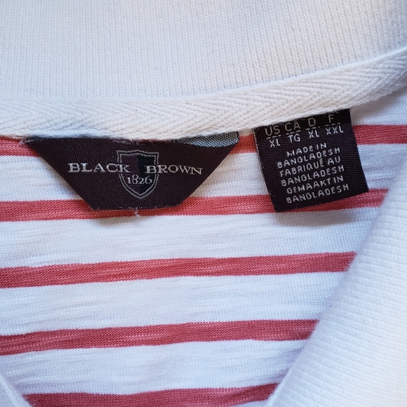 Black Brown 1826 striped polo - Picture 3 of 3